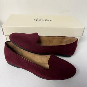 Style & Co. Women's Deep Red Flats